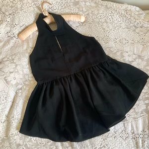 Elizabeth and James black low back peplum tank top